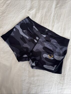 Violate the Dress Code Black Gray Camo Athletic Shorts - Women's